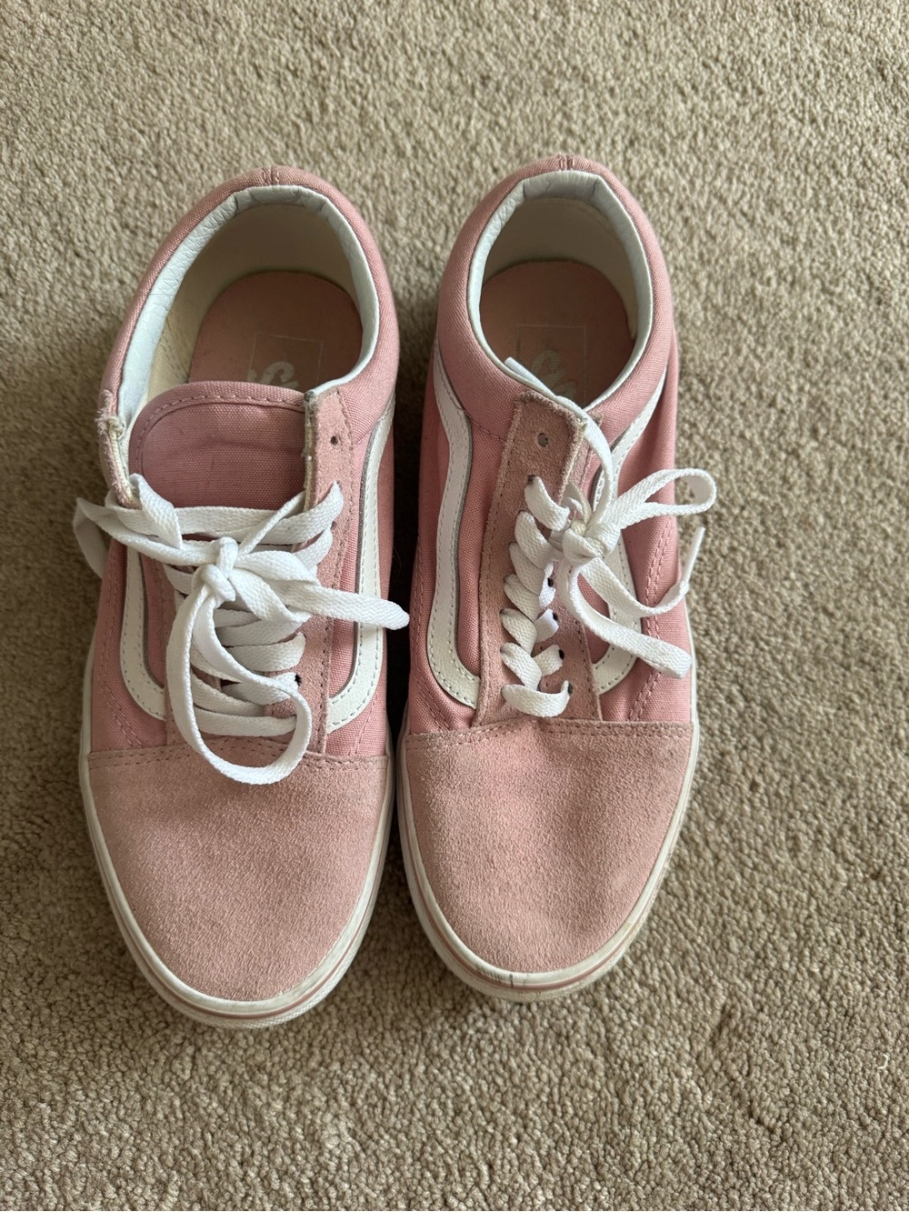 Vans Pink Old Skool Canvas & Suede Sneakers - Women's